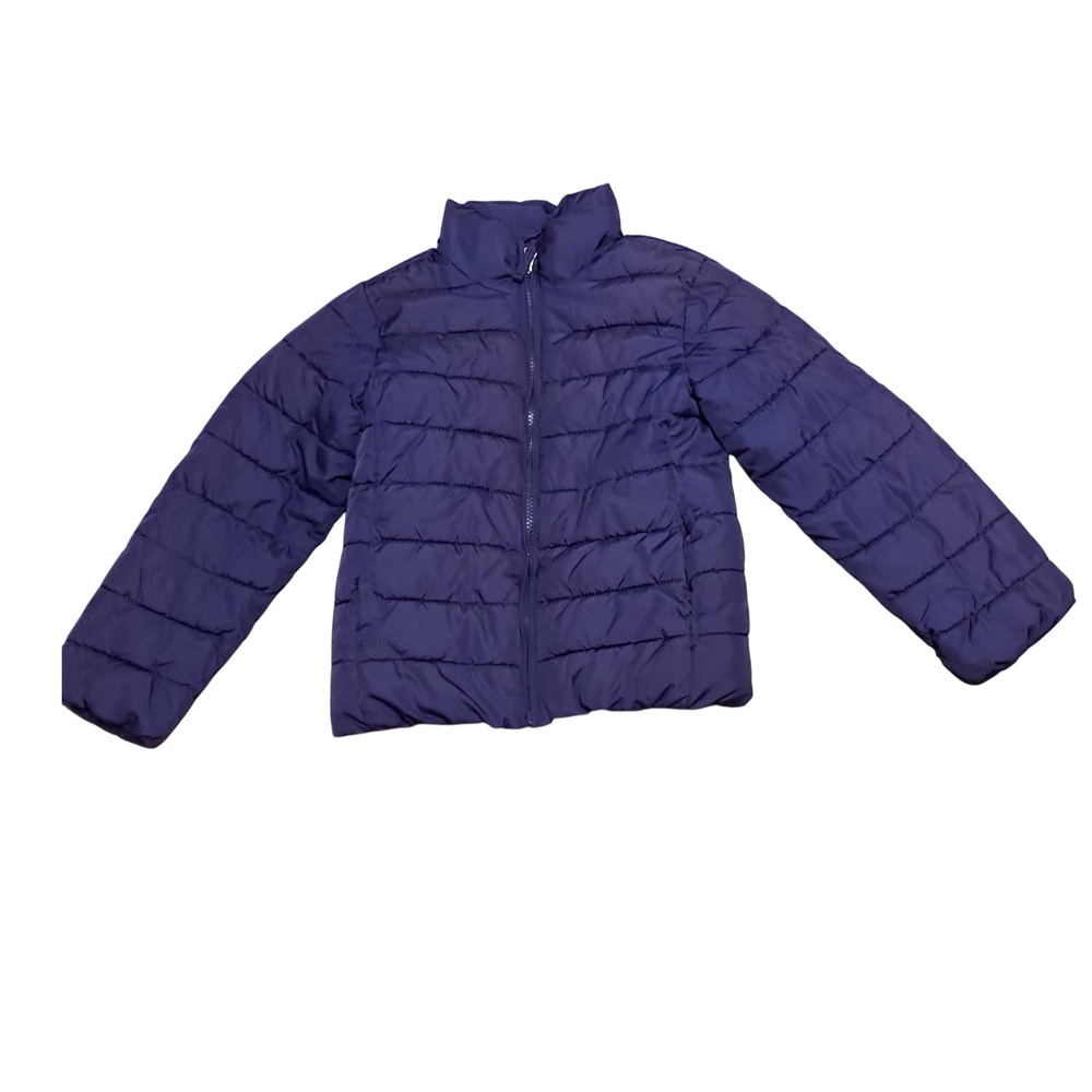 The Childrens Place Girls Purple Quilted Puffer Jacket Size S 5-6 Zip Up Coat